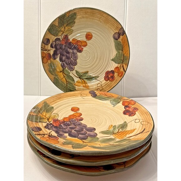 4 Certified International Tuscany Pamela Gladding Dinner Plates 11 1/4" Vintage - Picture 1 of 6